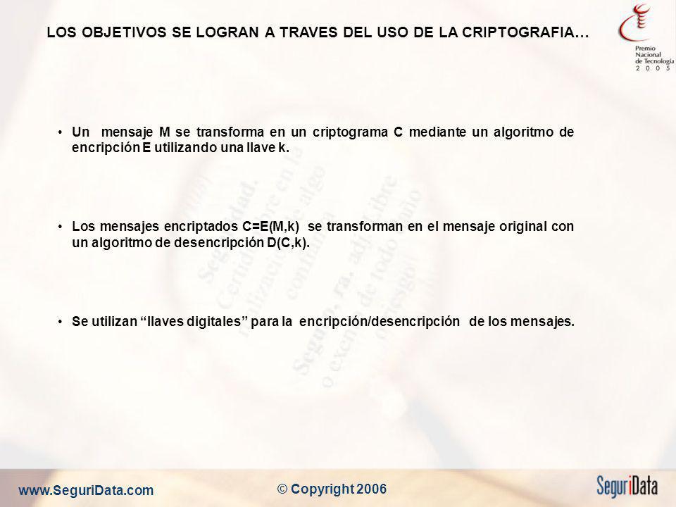 LOS OBJETIVOS SE LOGRAN A TRAVES DEL USO DE LA CRIPTOGRAFIA…