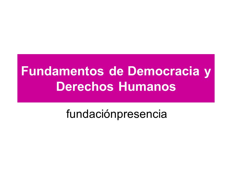 Fundamentos de Democracia y Derechos Humanos