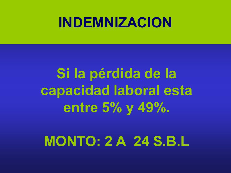 Si la pérdida de la capacidad laboral esta entre 5% y 49%.