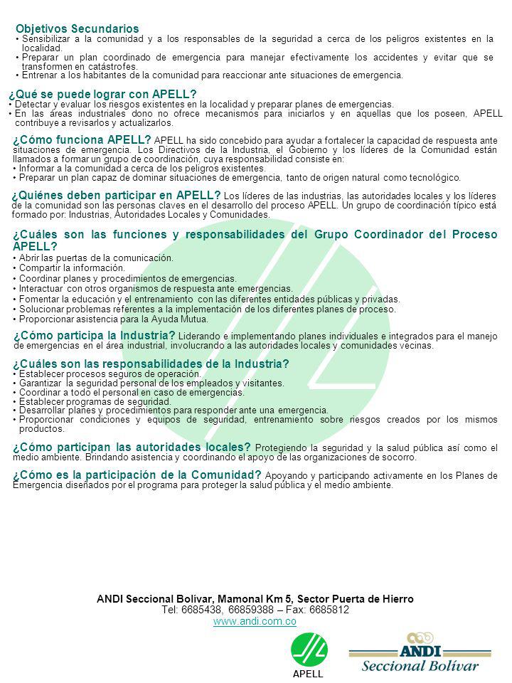 ANDI Seccional Bolívar, Mamonal Km 5, Sector Puerta de Hierro