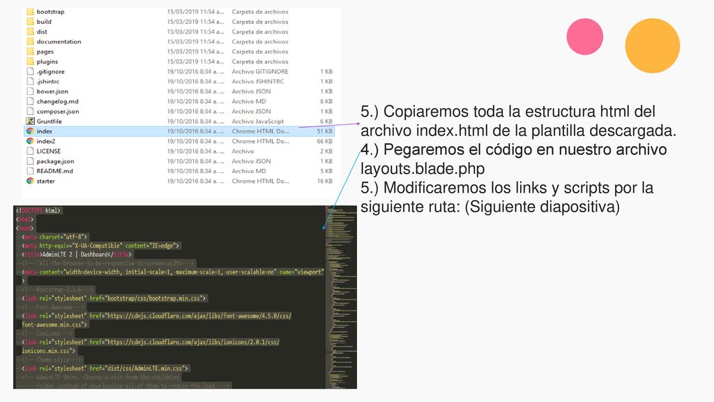 5. ) Copiaremos toda la estructura html del archivo index