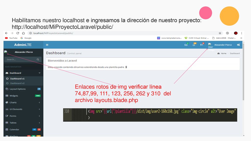 Habilitamos nuestro localhost e ingresamos la dirección de nuestro proyecto: