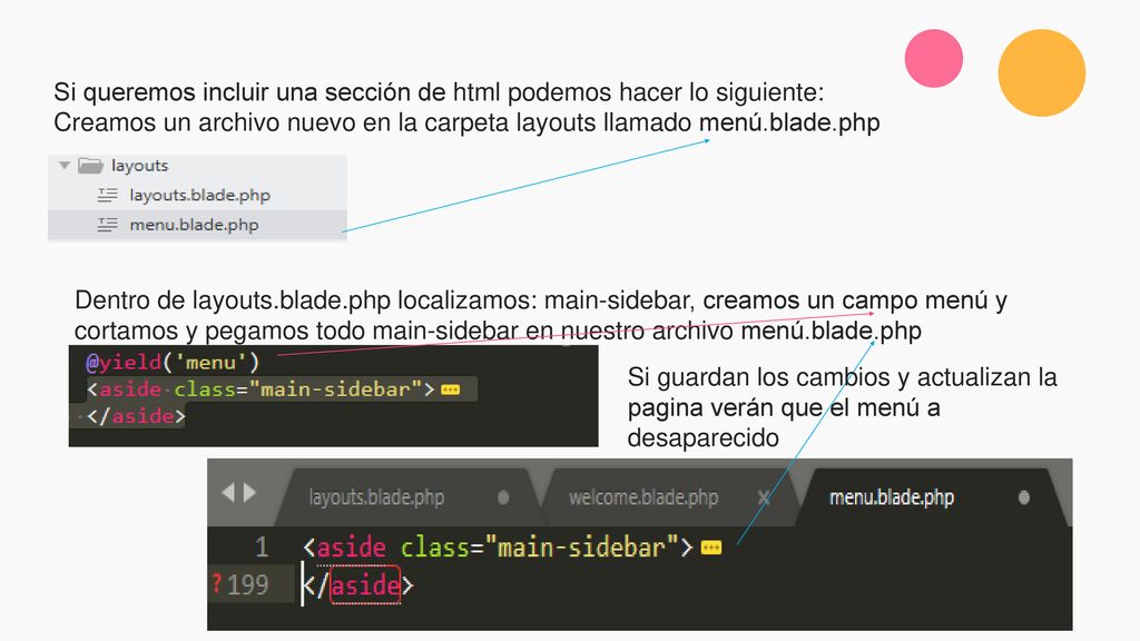 Si queremos incluir una sección de html podemos hacer lo siguiente: