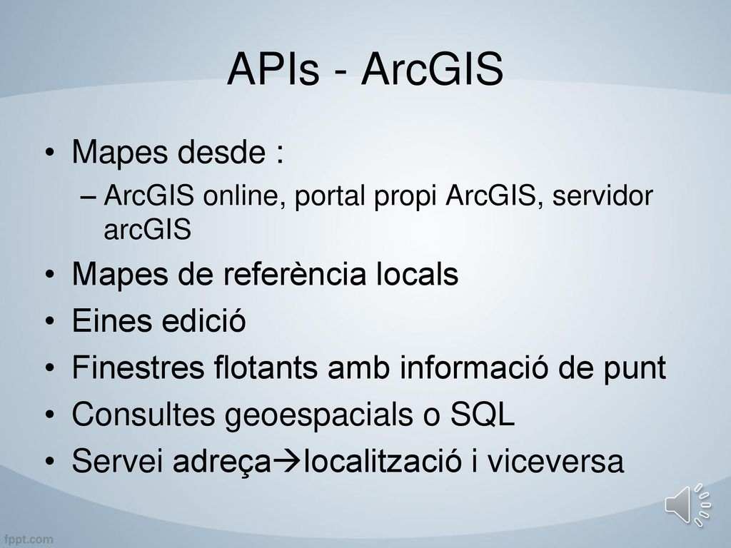 APIs - ArcGIS Mapes desde : Mapes de referència locals Eines edició