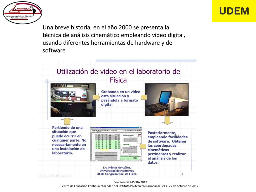 Una breve historia, en el año 2000 se presenta la técnica de análisis cinemático empleando video digital, usando diferentes herramientas de hardware y de software