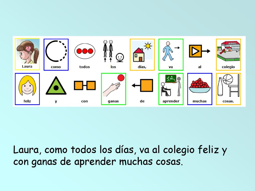 Laura, como todos los días, va al colegio feliz y con ganas de aprender muchas cosas.