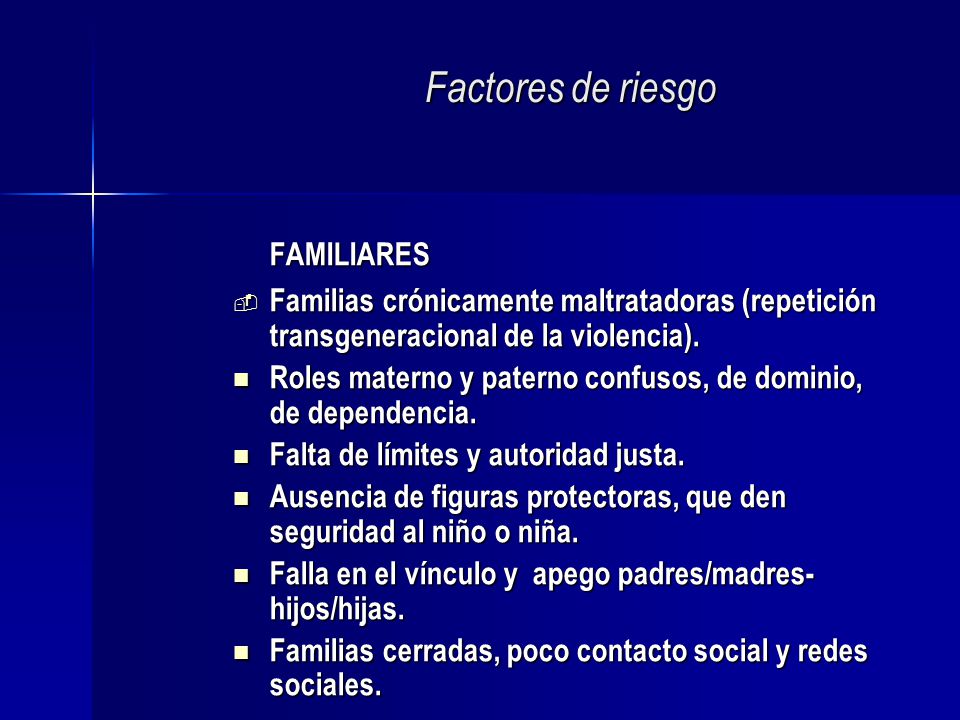 Factores de riesgo FAMILIARES