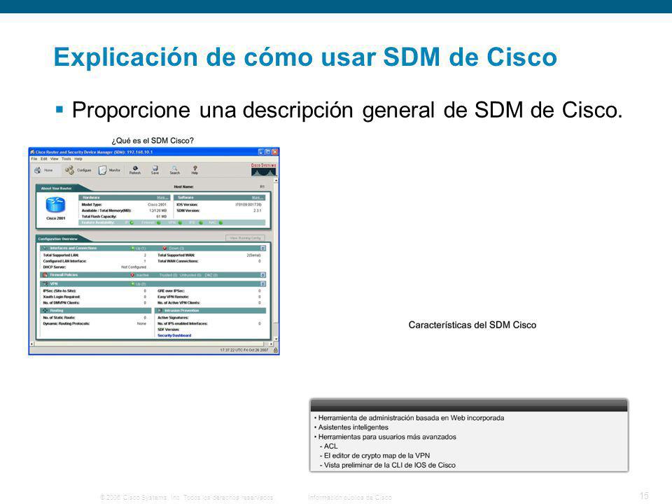 Explicación de cómo usar SDM de Cisco