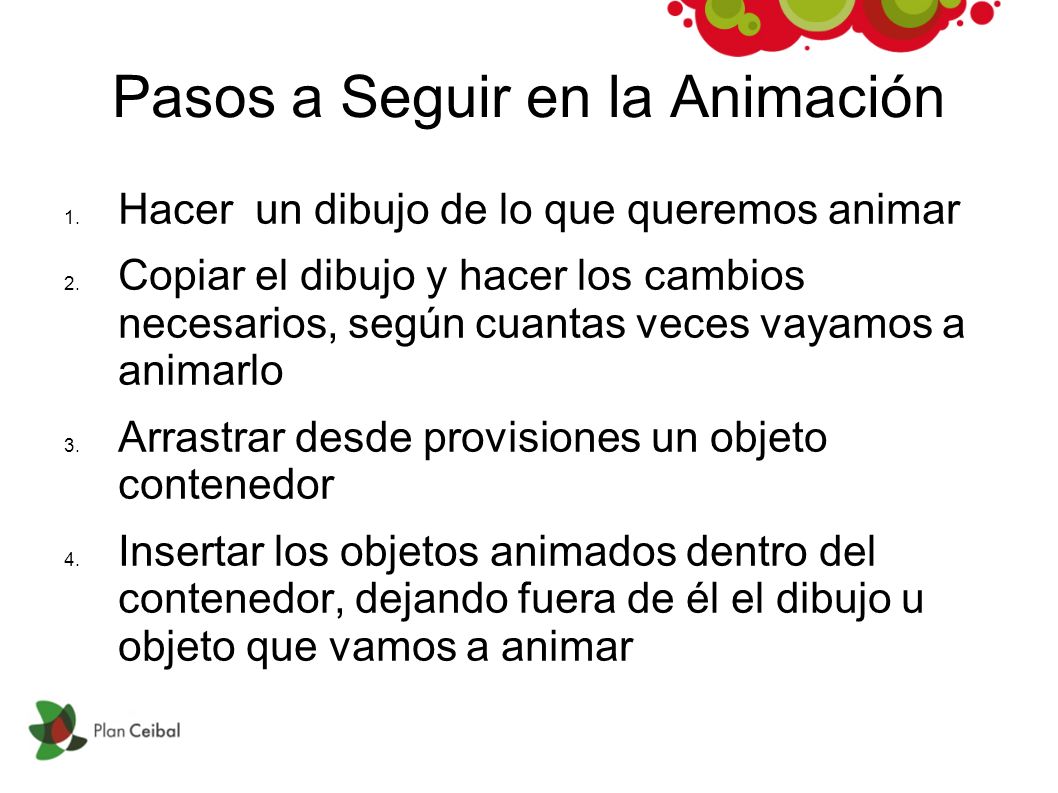 Pasos a Seguir en la Animación