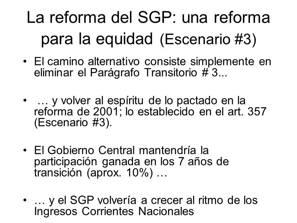 La reforma del SGP: una reforma para la equidad (Escenario #3)