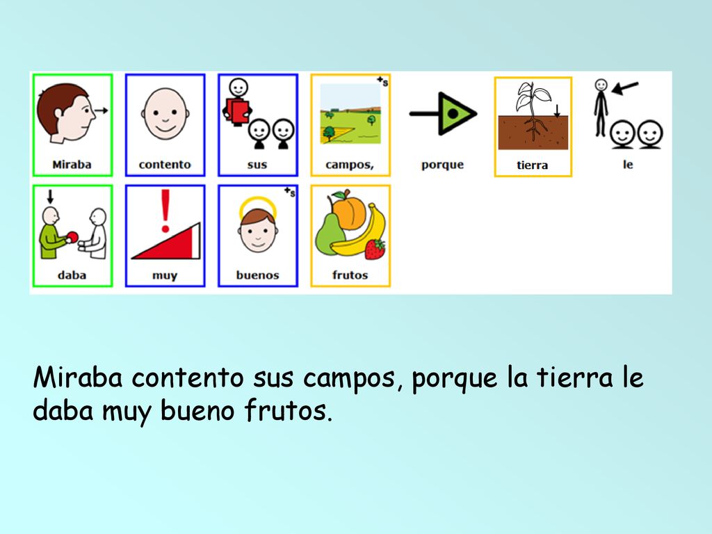 Miraba contento sus campos, porque la tierra le daba muy bueno frutos.