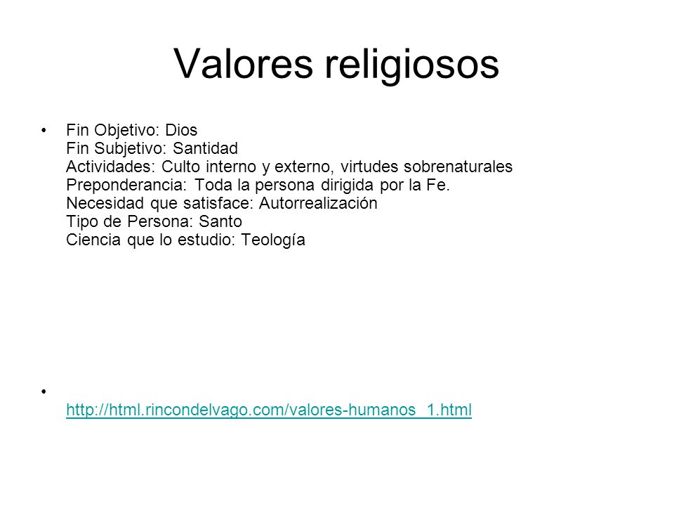 Valores religiosos