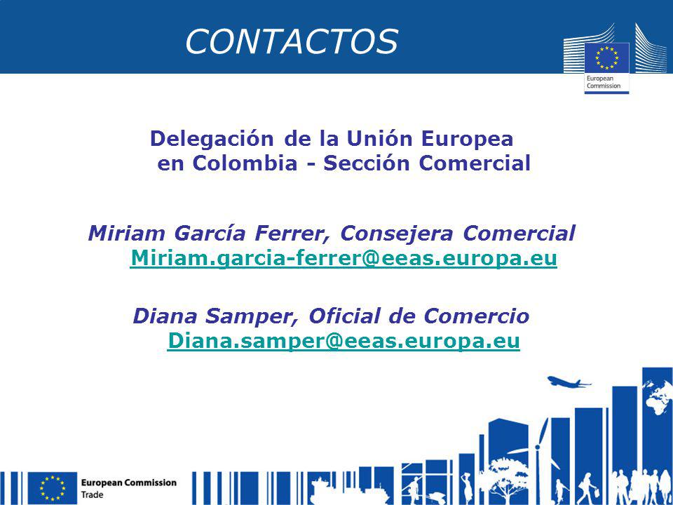 CONTACTOS Delegación de la Unión Europea en Colombia - Sección Comercial.