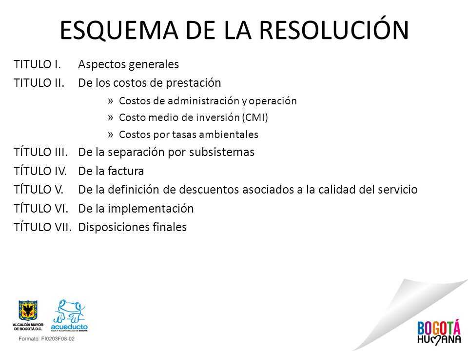 ESQUEMA DE LA RESOLUCIÓN