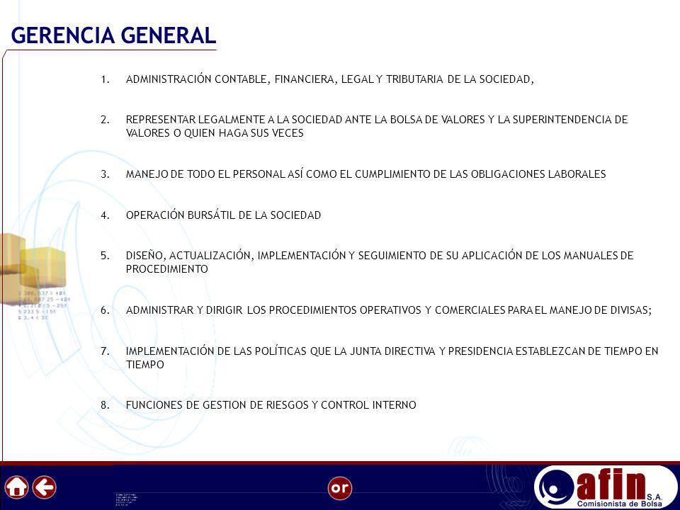 GERENCIA GENERAL ADMINISTRACIÓN CONTABLE, FINANCIERA, LEGAL Y TRIBUTARIA DE LA SOCIEDAD,