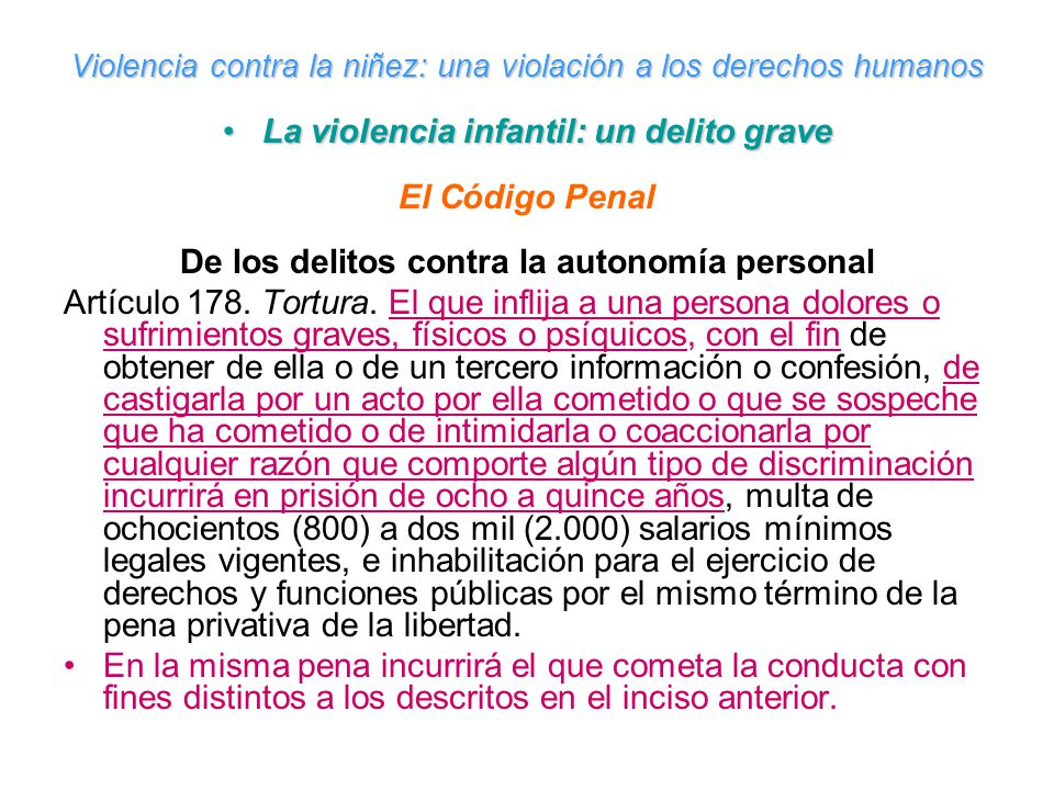 Violencia contra la niñez: una violación a los derechos humanos
