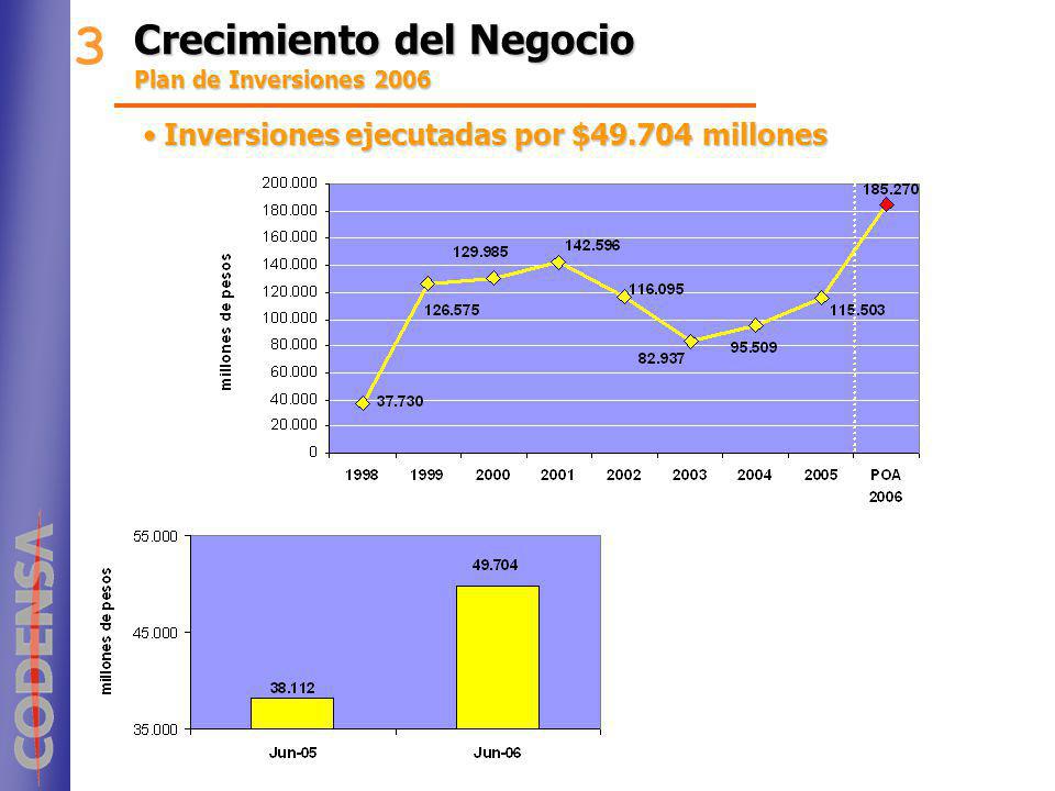 3 Crecimiento del Negocio Inversiones ejecutadas por $ millones