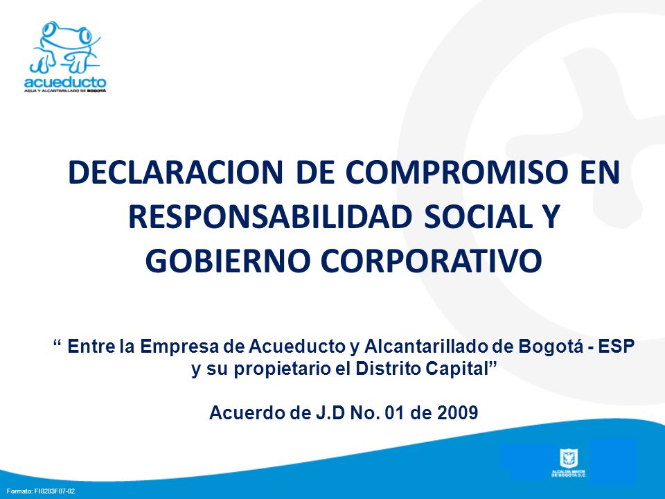DECLARACION DE COMPROMISO EN RESPONSABILIDAD SOCIAL Y GOBIERNO CORPORATIVO