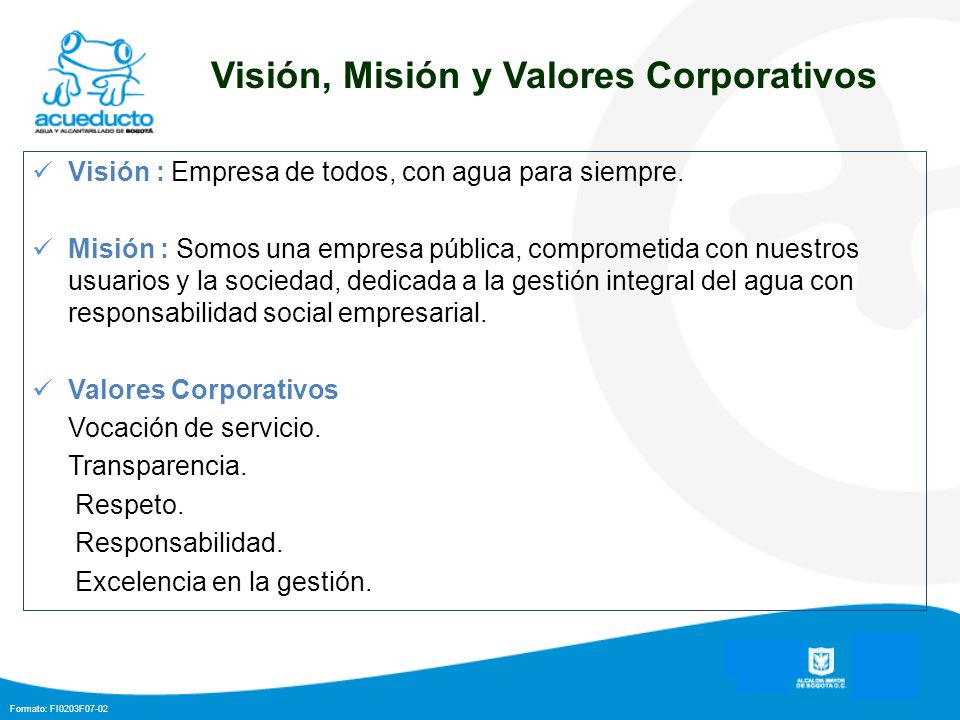 Visión, Misión y Valores Corporativos