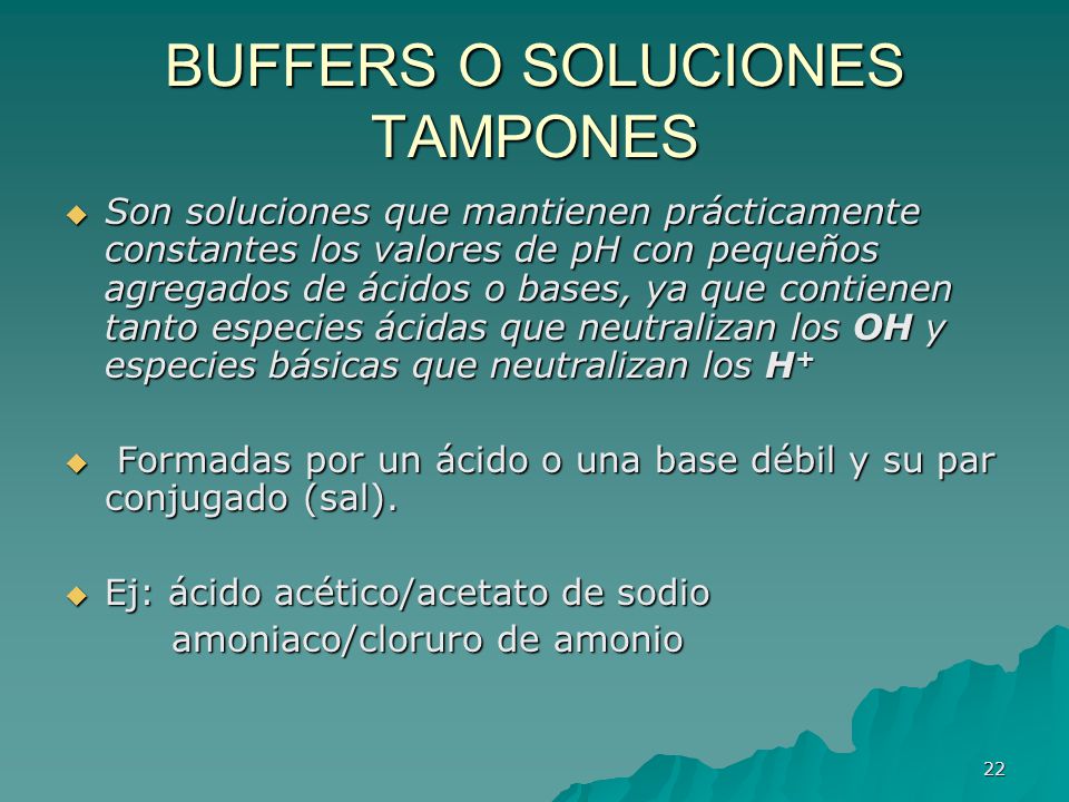 BUFFERS O SOLUCIONES TAMPONES