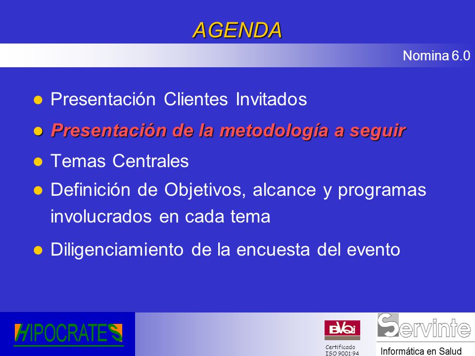 AGENDA Presentación Clientes Invitados