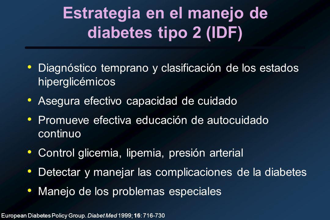 Estrategia en el manejo de diabetes tipo 2 (IDF)
