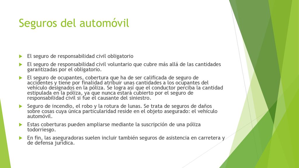Seguros del automóvil El seguro de responsabilidad civil obligatorio