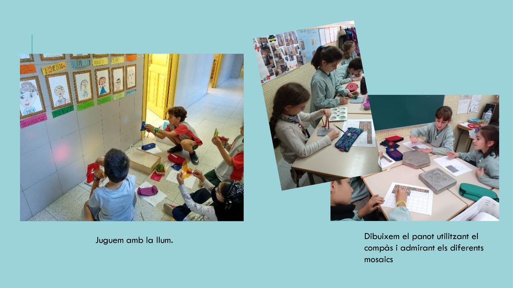 Dibuixem el panot utilitzant el compàs i admirant els diferents mosaics