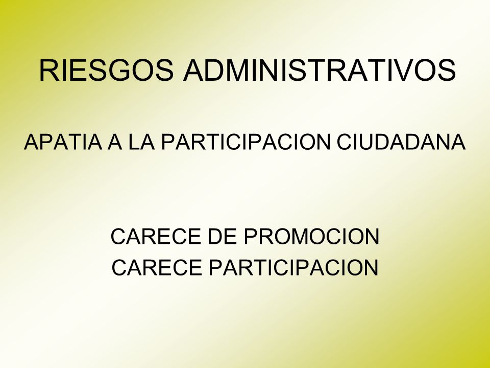 RIESGOS ADMINISTRATIVOS