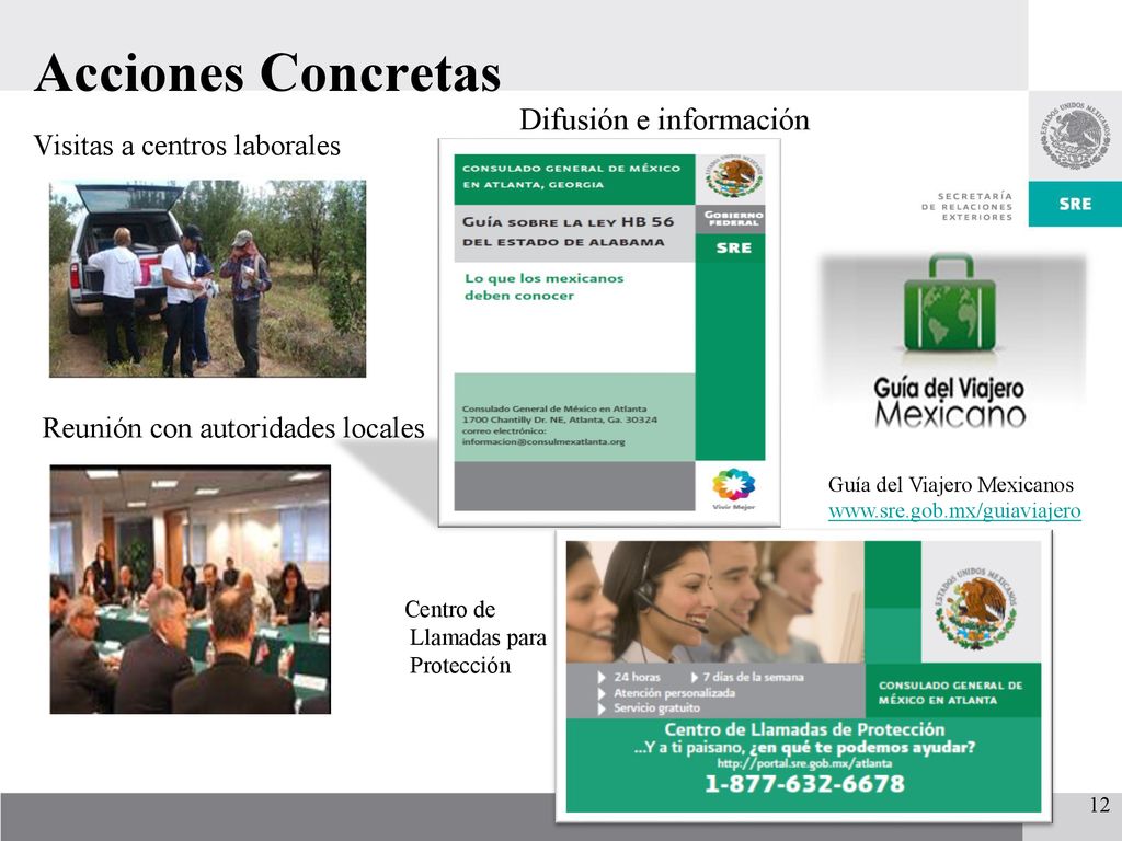 Acciones Concretas Difusión e información Visitas a centros laborales
