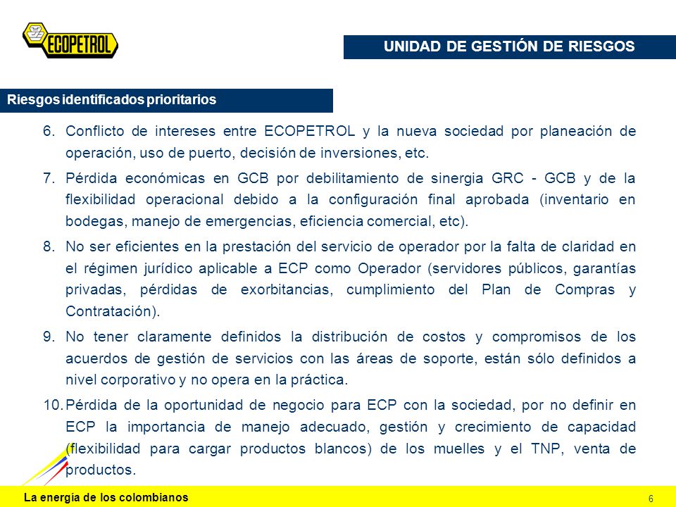 UNIDAD DE GESTIÓN DE RIESGOS