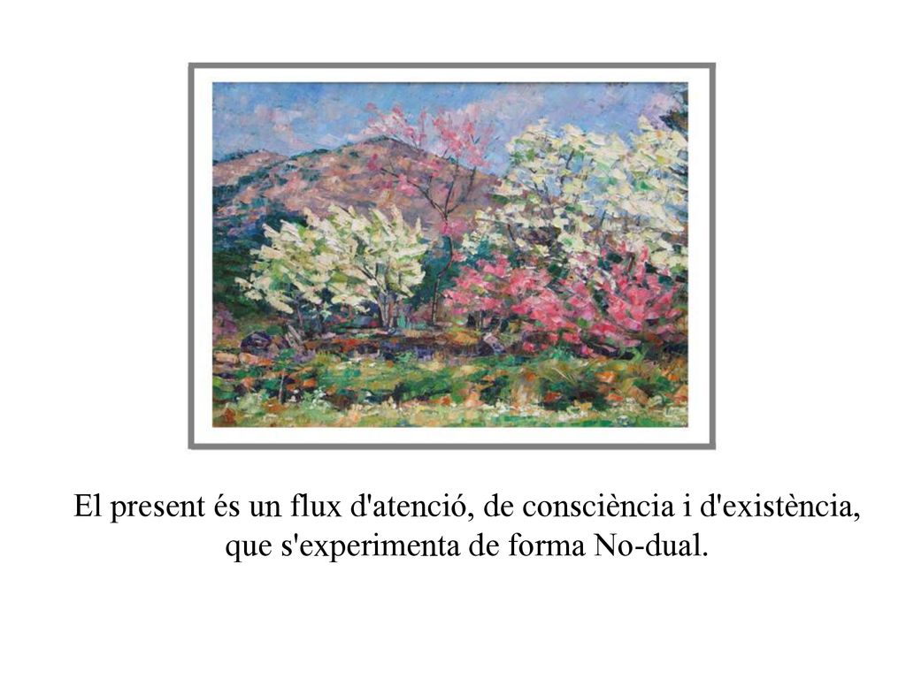 El present és un flux d atenció, de consciència i d existència, que s experimenta de forma No-dual.