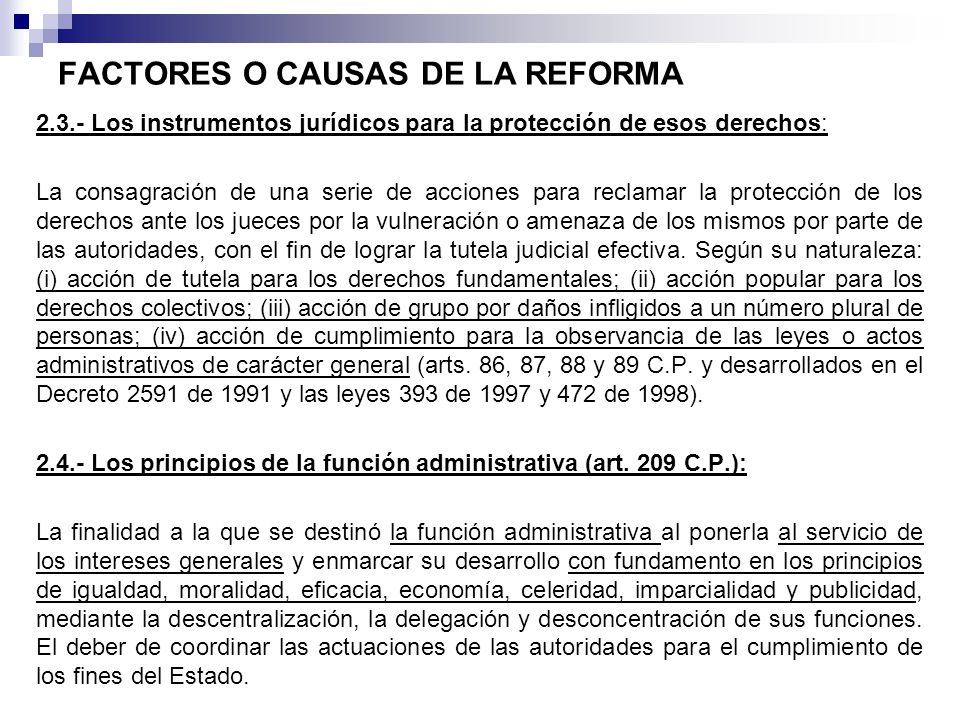 FACTORES O CAUSAS DE LA REFORMA