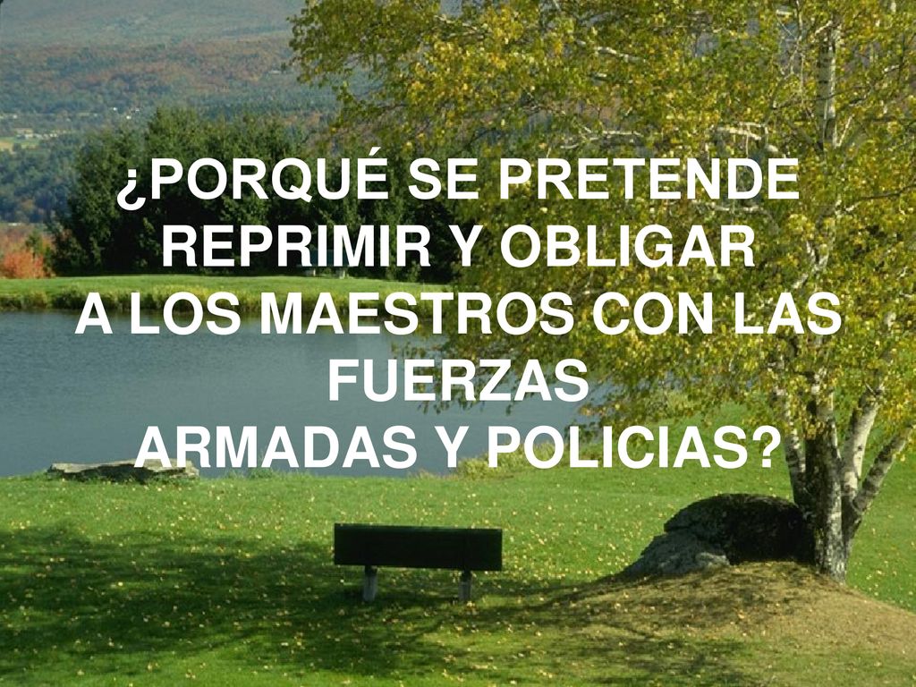 ¿PORQUÉ SE PRETENDE REPRIMIR Y OBLIGAR A LOS MAESTROS CON LAS FUERZAS