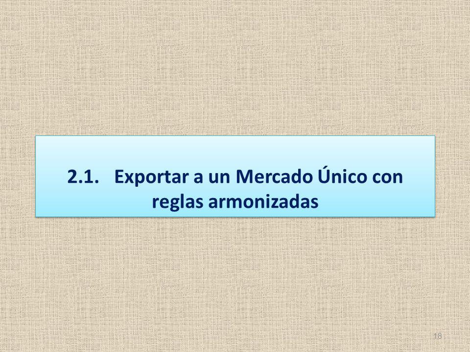 2.1. Exportar a un Mercado Único con reglas armonizadas