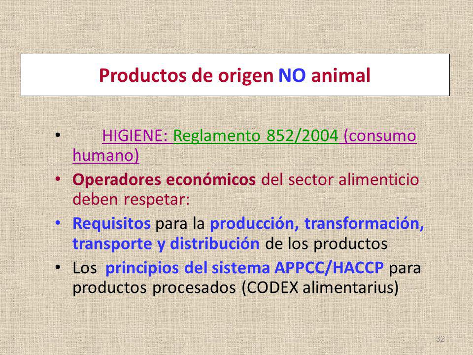 Productos de origen NO animal