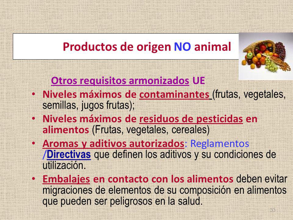 Productos de origen NO animal