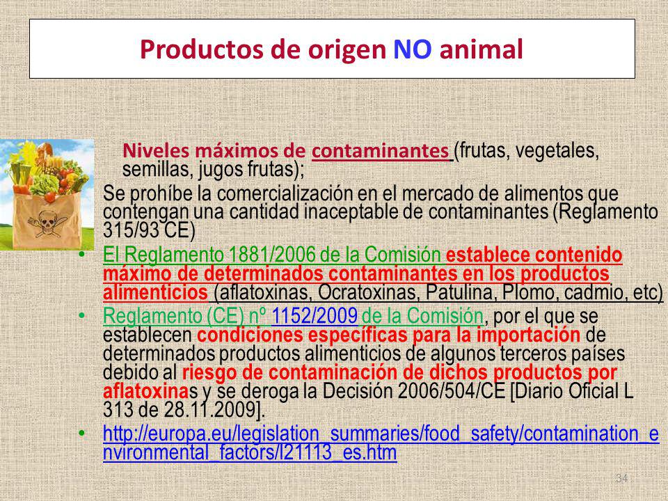 Productos de origen NO animal