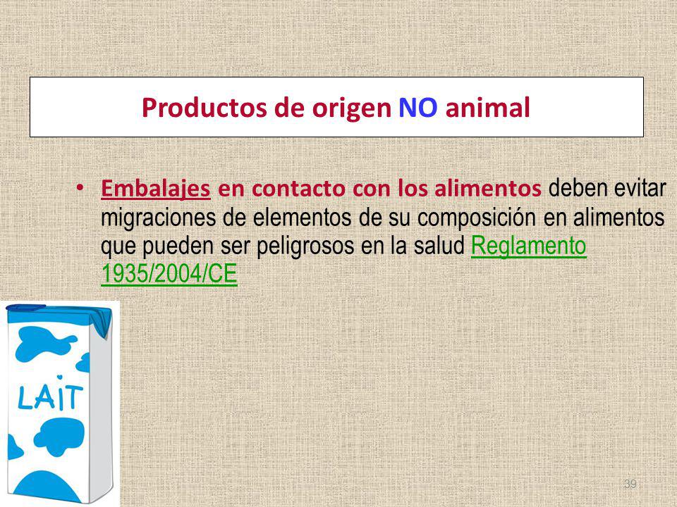 Productos de origen NO animal