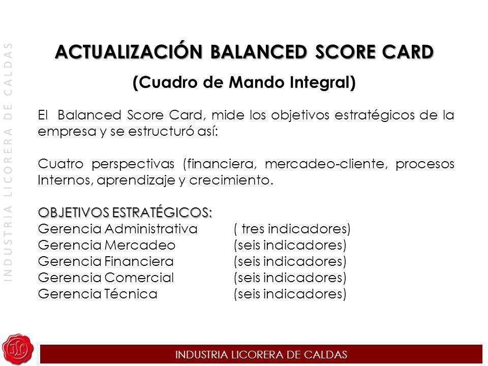 ACTUALIZACIÓN BALANCED SCORE CARD (Cuadro de Mando Integral)