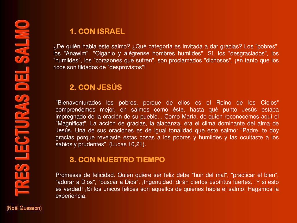 1. CON ISRAEL 2. CON JESÚS 3. CON NUESTRO TIEMPO