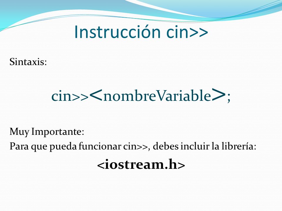 Instrucción cin>>
