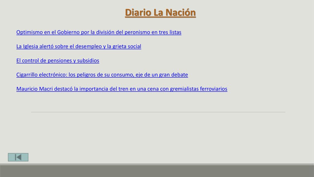 Diario La Nación Optimismo en el Gobierno por la división del peronismo en tres listas. La Iglesia alertó sobre el desempleo y la grieta social.