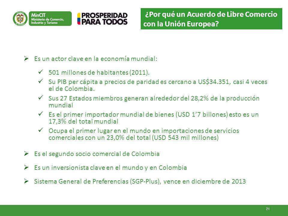 ¿Por qué un Acuerdo de Libre Comercio con la Unión Europea