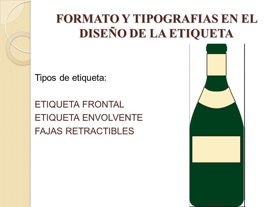 FORMATO Y TIPOGRAFIAS EN EL DISEÑO DE LA ETIQUETA