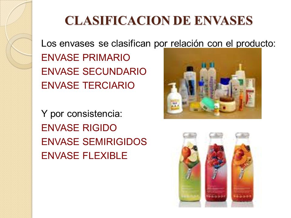 CLASIFICACION DE ENVASES