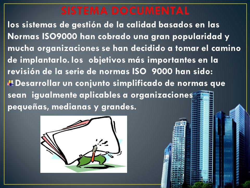 SISTEMA DOCUMENTAL los sistemas de gestión de la calidad basados en las. Normas ISO9000 han cobrado una gran popularidad y.