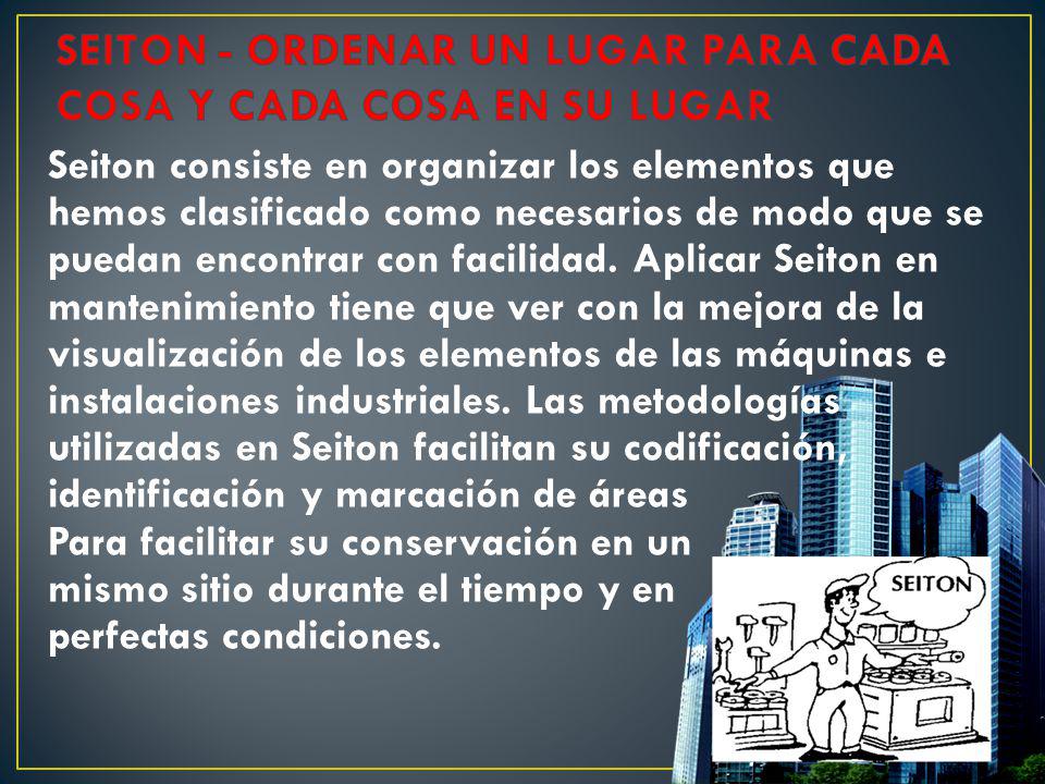 SEITON - ORDENAR UN LUGAR PARA CADA COSA Y CADA COSA EN SU LUGAR