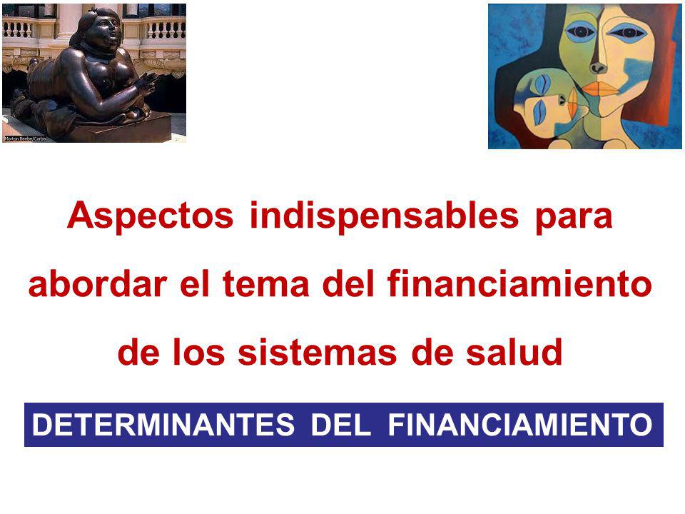 Aspectos indispensables para abordar el tema del financiamiento de los sistemas de salud
