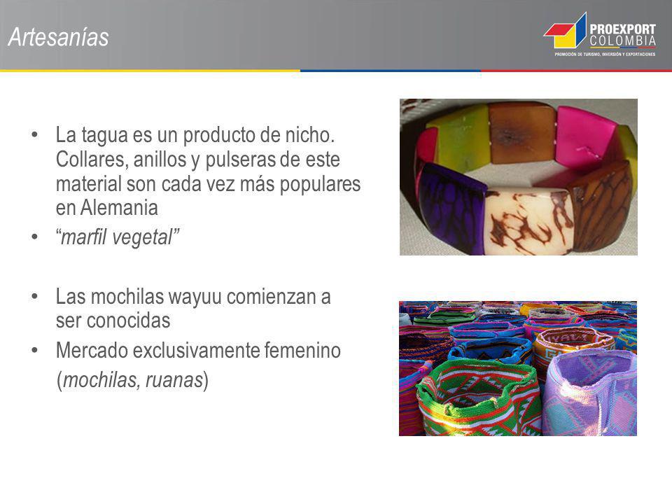 Artesanías La tagua es un producto de nicho. Collares, anillos y pulseras de este material son cada vez más populares en Alemania.